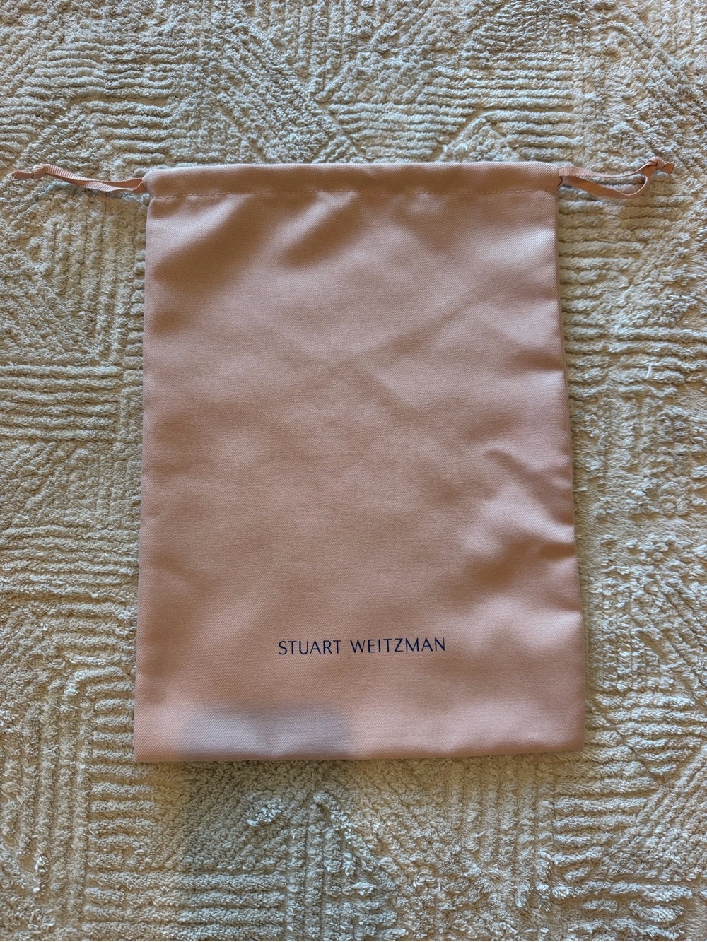 Stuart Weitzman Blush Pink Drawstring Shoe Dust Bag 14” x 10.5”